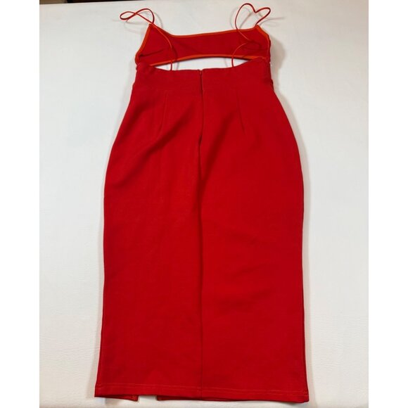 Superdown red cutout dress small spaghetti straps FLAW (bin LL150) - Picture 2 of 12